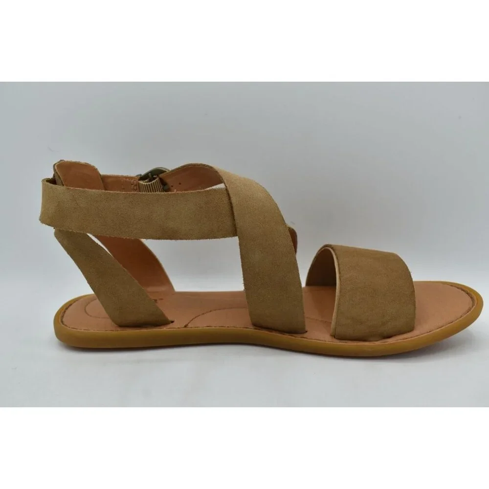 Born Womens‎ Size 9 Neil Gladiator Taupe Suede Sandals Shoes